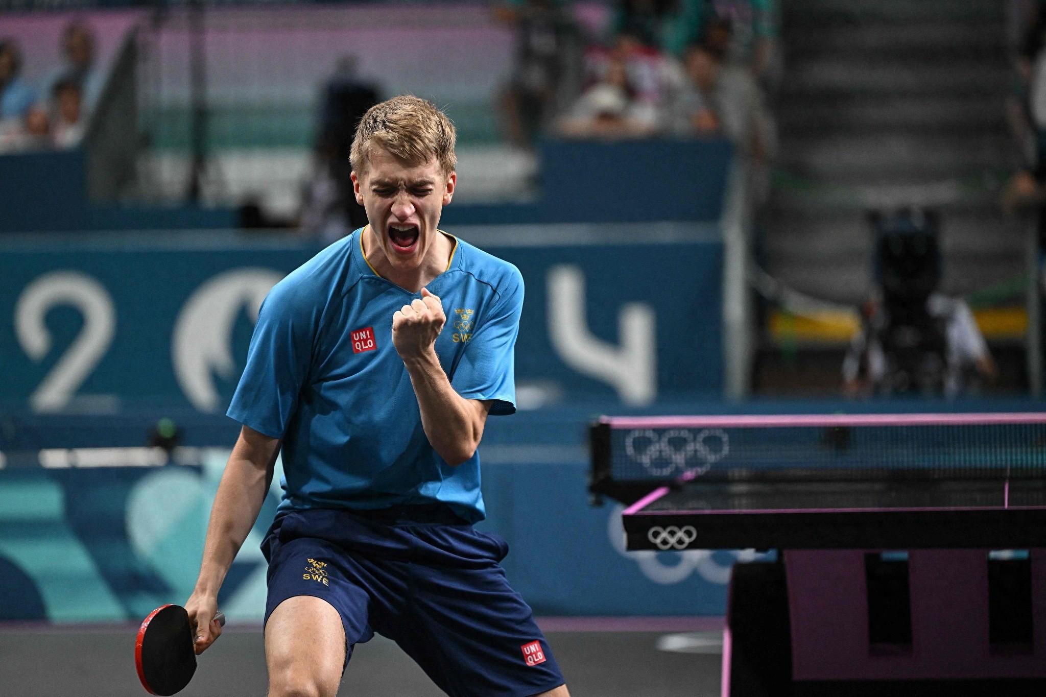 瑞典乒乓球队逆转英国乒乓球队，许昕三分雨点燃全场